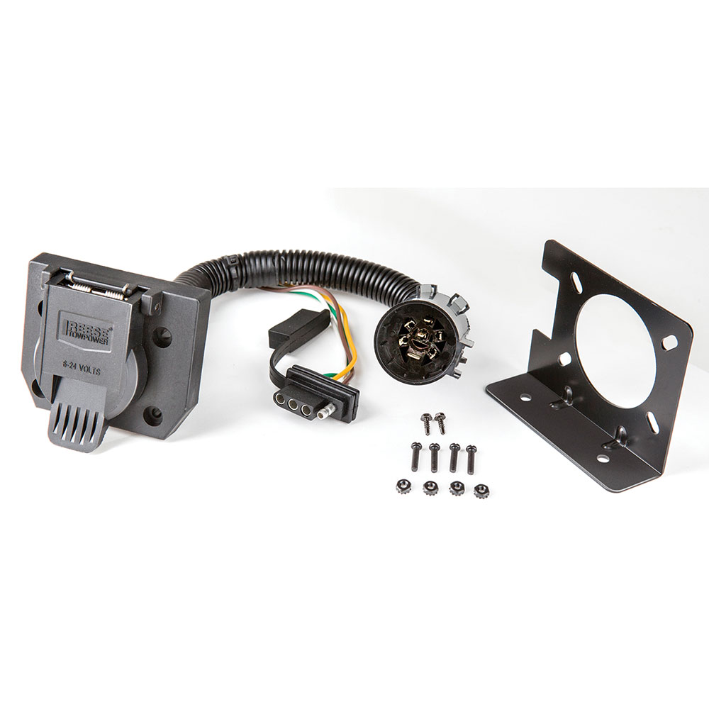Draw-Tite Trailer Wiring Connector, Towpower, Vehicle Side and Trailer Side Set, 4-WAY Flat and 7-WAY Blade – 74682
