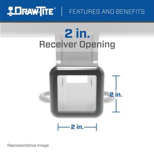 Draw-Tite Trailer Hitch Rear, Class III, Round Tube, 2 Inch Receiver, 4500 Pound Weight Carrying Capacity/ 675 Pound Tongue Weight – 76364