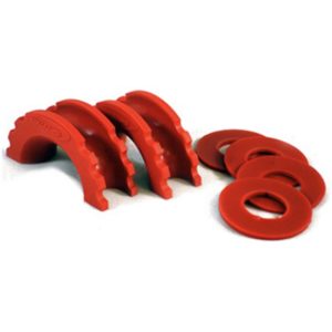 Daystar D-Ring Isolator, Fits 3/4 Inch D-Ring/ Includes Washers, Snap-On, Polyurethane, Red, Set of 2 – KU70057RE