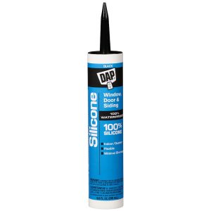 Dap Caulk Sealant, Used to Seal Around Windows/ Doors/ Siding/ Trim/ Gutter/ Vents/ Molding, Silicone Caulk, Non-Paintable, Black – 7079808642