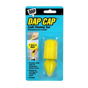 Dap Caulk Finishing Tool, Cap ™, Trims Excess Caulk for Smooth Finish and Seals Cartridge for Storage and Reuse, Yellow, Single – 7079818570