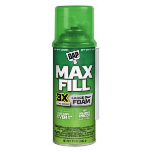 Dap Foam Sealant, Maxfill ™, Used to Fill Gaps Greater Than 1 Inch/ Blocks Drafts/ Pests/ Insects, Off White, 12 Ounce Aerosol Can – 75650 00033