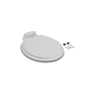 Dometic Toilet Seat, Replacement for 310/ 311 Series Toilets, Round, Closed Front, White, Plastic, With Cover – 385311646