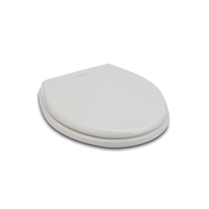 Dometic Toilet Seat, 310 Series, Elongated, Closed Front, Replacement for Dometic 310/ 311 Model Toilet, White, Wood, With Cover – 385311949