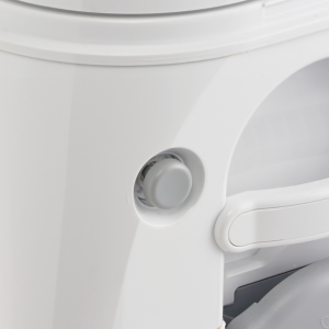 Dometic Toilet, 972 Model, Portable, 2.6 Gallon Size, Push Button Pressurized Flush, Gray ABS Plastic – 301097206