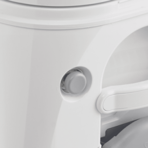 Dometic Toilet, 974 Model, Portable, 2.6 Gallon Size, Push Button Pressurized Flush, Gray ABS Plastic – 301097406