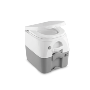 Dometic Toilet, 976 Model, Portable, 5 Gallon Size, Push Button Pressurized Flush, Gray ABS Plastic – 301097606