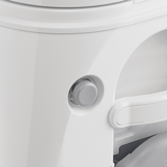 Dometic Toilet, 976 Model, Portable, 5 Gallon Size, Push Button Pressurized Flush, Gray ABS Plastic – 301097606