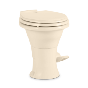 Dometic Toilet, 310 Series, Standard Profile, 18 Inch Seat Height, Slow Close Enameled Wood Seat, Pedal Flush Control – 302310083