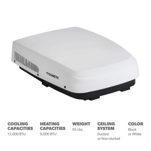 Dometic Air Conditioner, Freshjet 5, Fits 14 Inch X 14 Inch Vent Openings, 15000 Btu, Ducted or Non-Ducted, White, 115 Volt – 651916HXX1C0-01