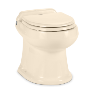 Dometic Toilet, Masterflush, Permanent Macerating Type, Standard Height with Elongated Seat, 12 Volt DC Chrome Handle Flush Control – 304874022
