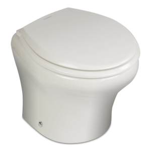 Dometic Toilet, Masterflush, Permanent Macerating Type, Low Profile Height with Residential Style Wood Seat – 324892023