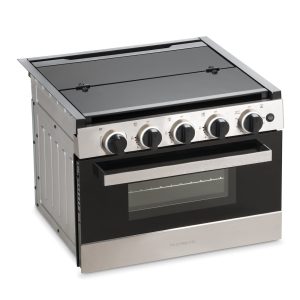 Dometic Stove, Range, Model CRG3335LIFBB, Stainless Steel Top/ Glass Door/ Stainless Control Panel and Black Knobs – 9610002671
