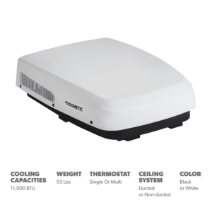 Dometic Air Conditioner, Freshjet 5, Fits 14 Inch X 14 Inch Vent Openings, 11000 Btu, Ducted or Non-Ducted, White, 115 Volt – FJX5357MHEWHCS