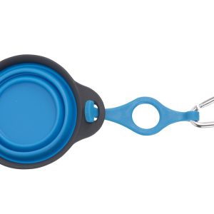 Dexas Pet Dish, Travel Cup, With Bottle Holder and Carabiner, Pro Blue – PW2204322194