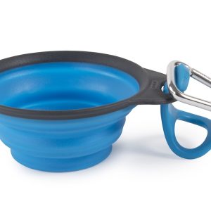 Dexas Pet Dish, Travel Cup, With Bottle Holder and Carabiner, Pro Blue – PW2204322194