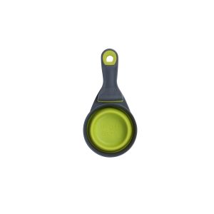 Dexas Pet Dish, Food Scoop, Collapsible Measuring Cup and Bag Clip IN One, Green, Dishwasher Safe, Collapses Flat for Storage – PW660432383
