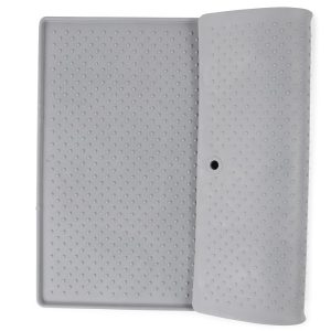 Dexas Pet Dish Placemat, Rectangular, 19 Inch Length X 13 Inch Width, Light Gray – PW900429