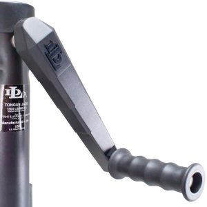 Dutton Trailer Tongue Jack, Manual Round Sidewind Swivel Jack, 1500 Pound Lift Capacity, 12 Inch Travel, 28-1/2 Inch Height, Bolt-On Mount – 22335