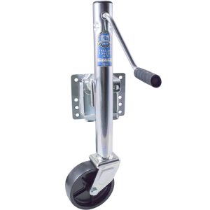 Dutton Trailer Tongue Jack, Manual Round Sidewind Swivel Jack, 1000 Pound Lift Capacity, 10 Inch Travel, 25 Inch Height, Bolt-On Mount – 22457