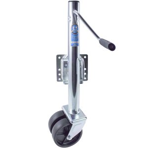 Dutton Trailer Tongue Jack, Manual Round Sidewind Swivel Jack, 1500 Pound Lift Capacity, 12 Inch Travel, 28 Inch Height, Bolt-On Mount – 22580