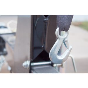 Dutton Winch Hook Strap, Polyester, 2600 Pound Tensile Strength, 4000 Pound Breaking Strength, Black, With Hook/ Mounting Hardware – 24240