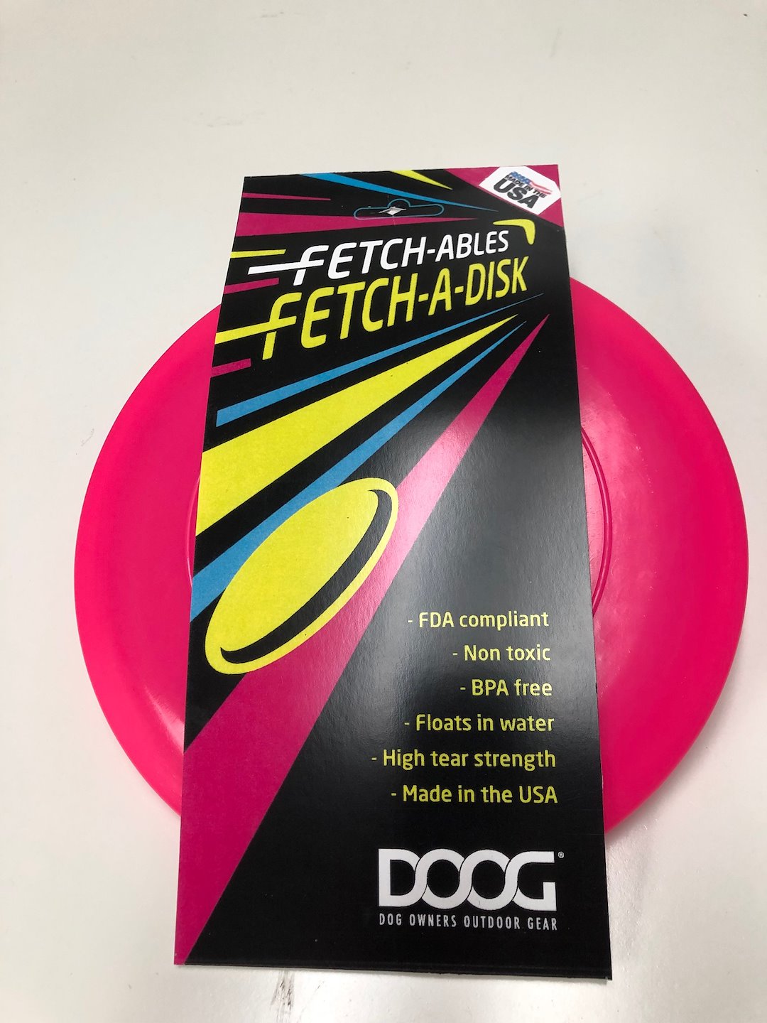 Doog USA Pet Toy, Fetch-Ables, Fetch-A-Disk, For Dogs, Flying Disk, Floatable, Pink, Bpa Free – FFS01