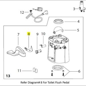 Dave Carter & Associates Toilet Flush Pedal, Use with Thetford Style II Toilets, Cover Only, White – 49995