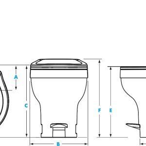 Dave Carter & Associates Toilet, Aqua-Magic ® VI, Permanent, Low Profile, Round Sloclose ™ Seat and Cover with 12-15/16 Inch Seat Height – 50003
