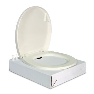 Dave Carter & Associates Toilet Seat, Round, Closed Front, Bone, With Cover, With Hinge Assembly – 50012