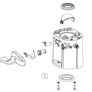 Dave Carter & Associates Toilet Base, Use with Aqua Magic ® Residence/ Aqua Magic ® Style II High Profile Permanent Toilets, Bone – 50272