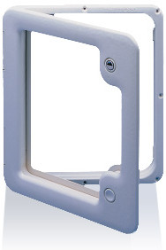Dave Carter & Associates Toilet Service Door, Replacement for Cassette ® Permanent Toilet, Model 3, With Lock/ Key Assembly, Side Hinge, White – 50056