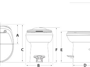 Dave Carter & Associates Toilet, Aqua-Magic ® Style Plus, Permanent, High Profile, Round Seat with 17-1/2 Inch Seat Height – 50238
