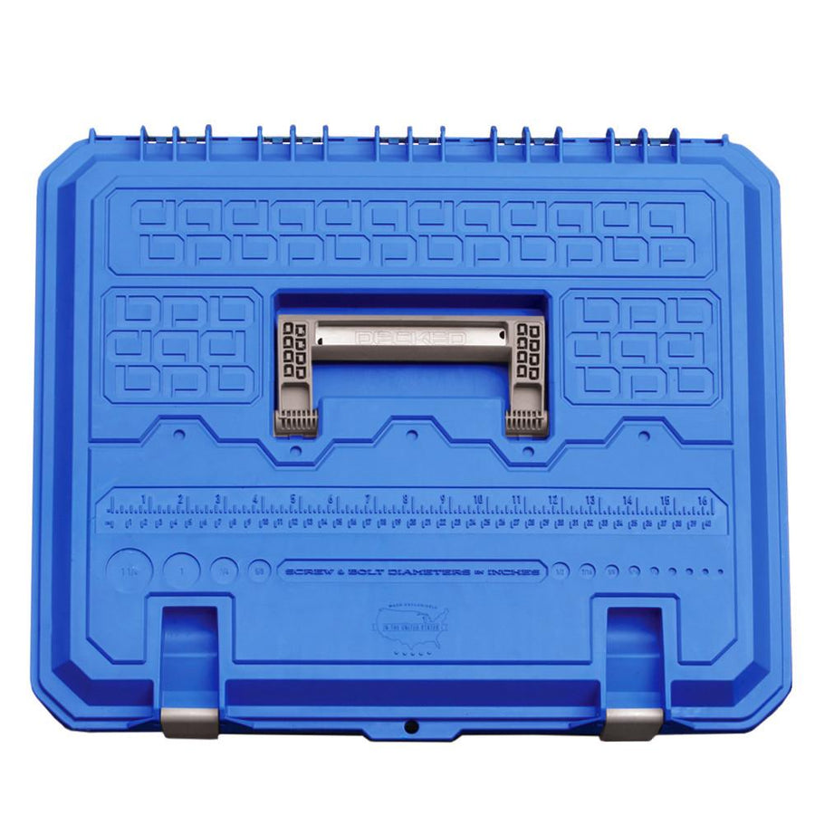 Decked Tool Box, D-Box, Portable, For Use IN Decked System Drawers, One Compartment, Two Dividers, Black with Blue Lid, Polypropylene – AD5