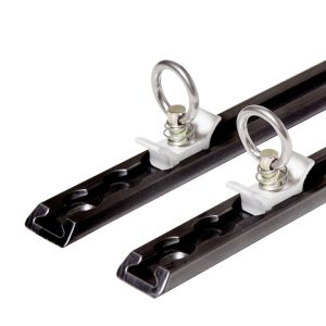 Decked Tie Down Track, Core Trax 1000, 58 Inch Length, Powder Coated, Black, Aluminum Alloy, For Decked Long Bed Units – AT2B58