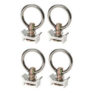 Decked Tie Down Anchor, Track Mount, Use with Decked Core Trax, 500 Pound Weight Capacity, Stainless Steel, Set of 4 – AT5
