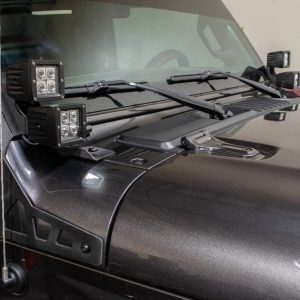 DV8 Offroad Driving/ Fog Light Mounting Bracket, Pillar Mount, Hold 4 DV8 3 Inch Cube Lights, Powder Coated, Black, Steel – LBJL-02